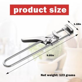 Adjustable Stainless Steel Jar & Can Opener , Ergonomic Multifunctional Bottle Opener, Effortless Grip for Seniors, Fits Most Jar Lids & Bottle N (length: short-length can opener)